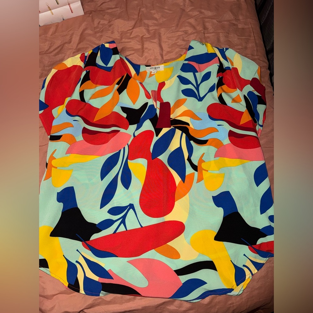 Umgee Multicolor Abstract Blouse